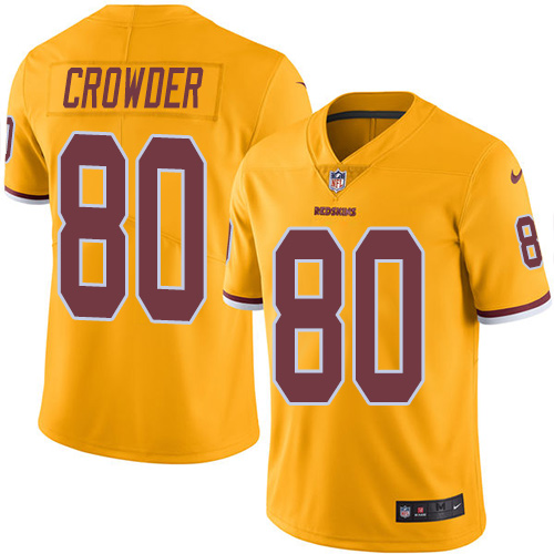 Nike Redskins #80 Jamison Crowder Gold Men's Stitched NFL Limited Rush Jersey